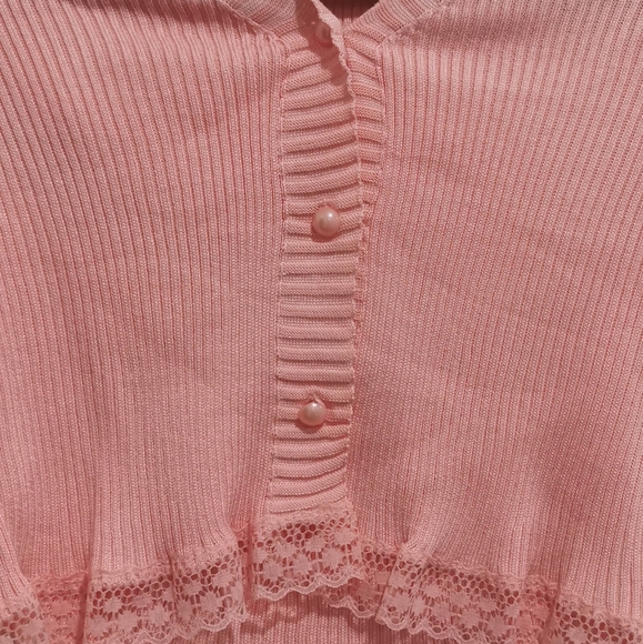 🌸 Lace Pink Cardigan 🌸 - Picture 4 of 5
